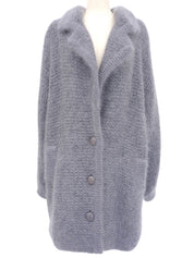 ウールロングカーディガン グレー