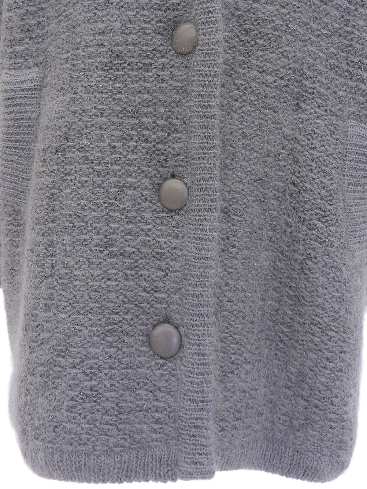 ウールロングカーディガン グレー