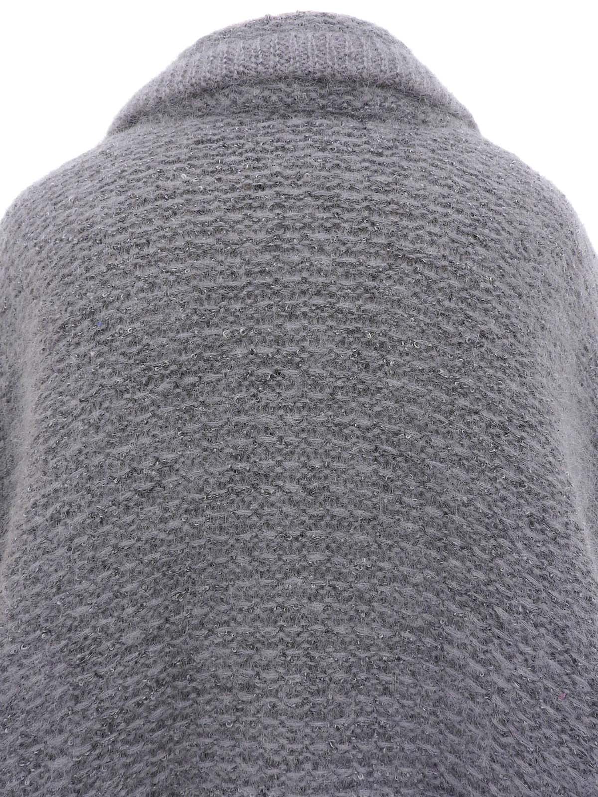 ウールロングカーディガン グレー