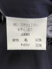 ウールエンブレムロゴ刺繍ジャケット ブルー