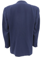 ウールエンブレムロゴ刺繍ジャケット ブルー