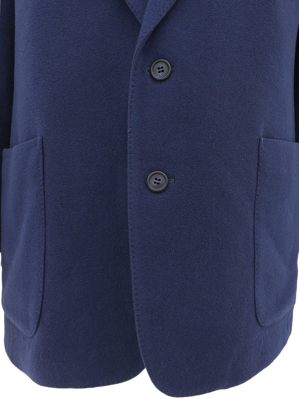 ウールエンブレムロゴ刺繍ジャケット ブルー