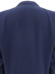 ウールエンブレムロゴ刺繍ジャケット ブルー