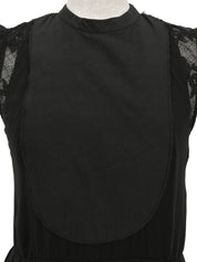 バックレースノースリーブプリーツワンピース ブラック