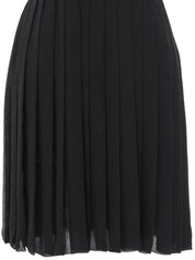 バックレースノースリーブプリーツワンピース ブラック