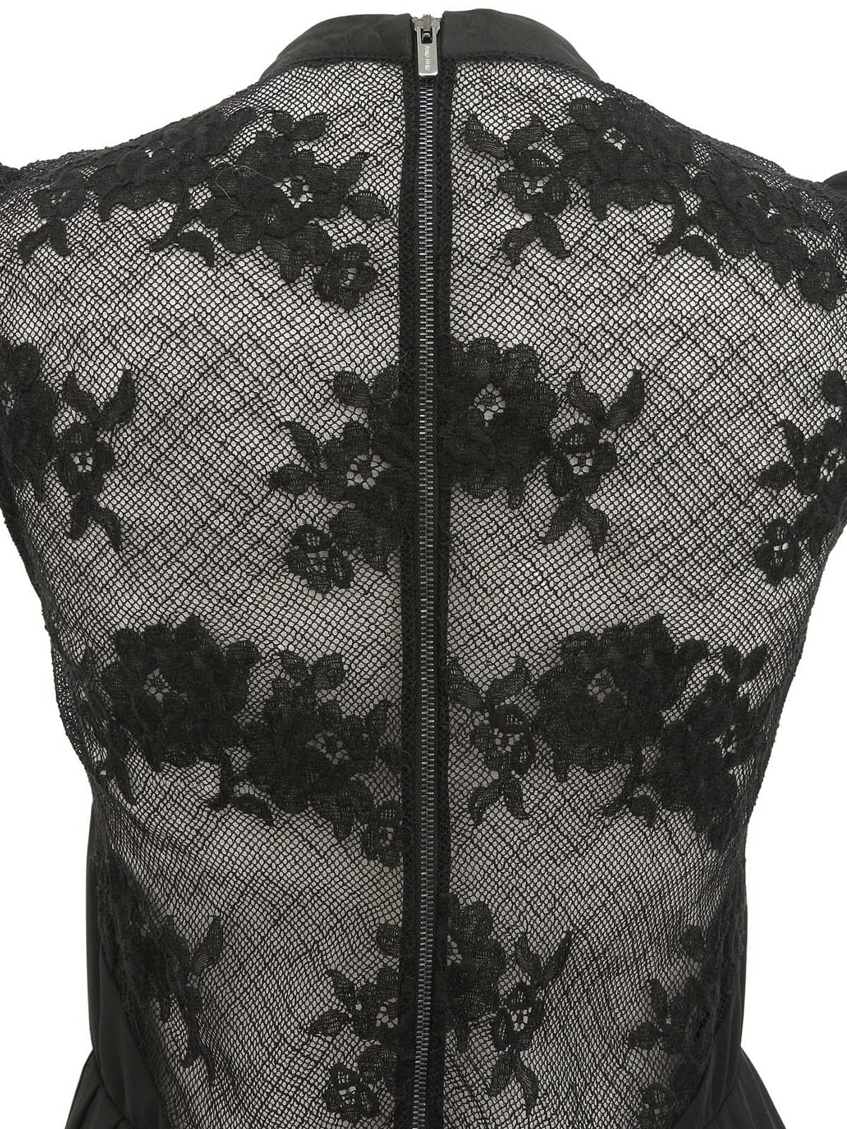 バックレースノースリーブプリーツワンピース ブラック