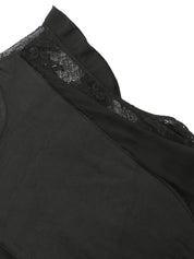 バックレースノースリーブプリーツワンピース ブラック