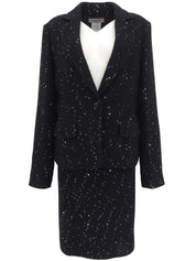 スパンコールデザインセットアップ ブラック