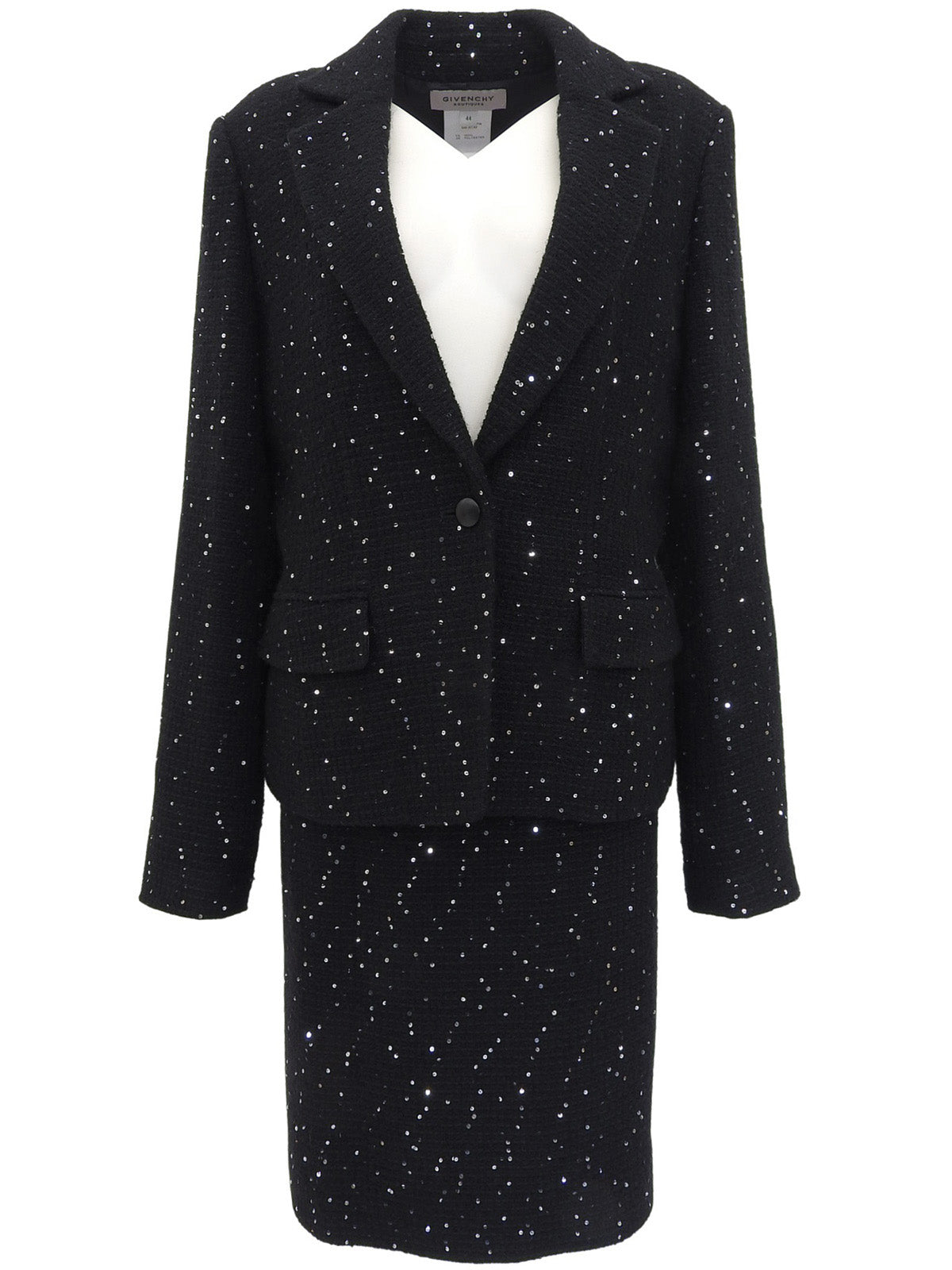 スパンコールデザインセットアップ ブラック