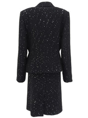 スパンコールデザインセットアップ ブラック