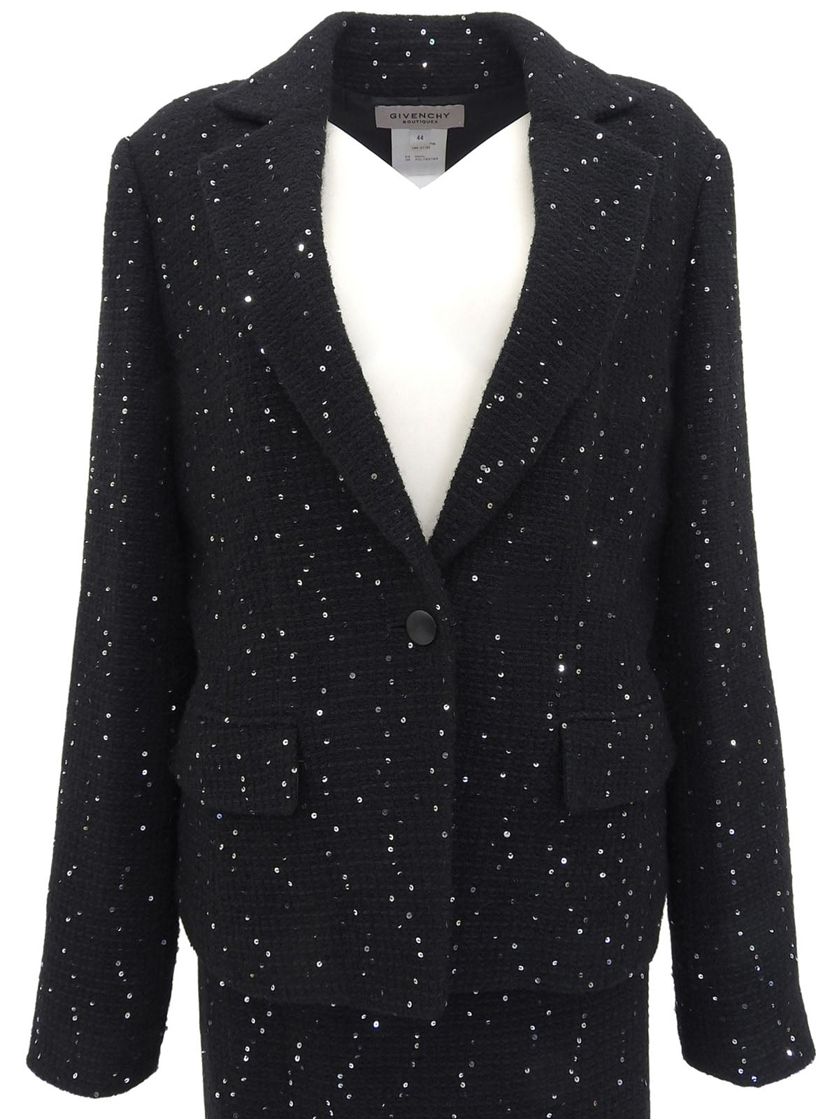 スパンコールデザインセットアップ ブラック