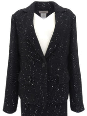 スパンコールデザインセットアップ ブラック