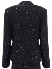 スパンコールデザインセットアップ ブラック