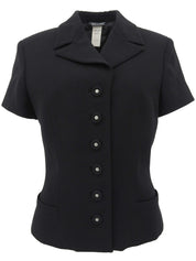 メデューサボタン半袖ジャケット ブラック