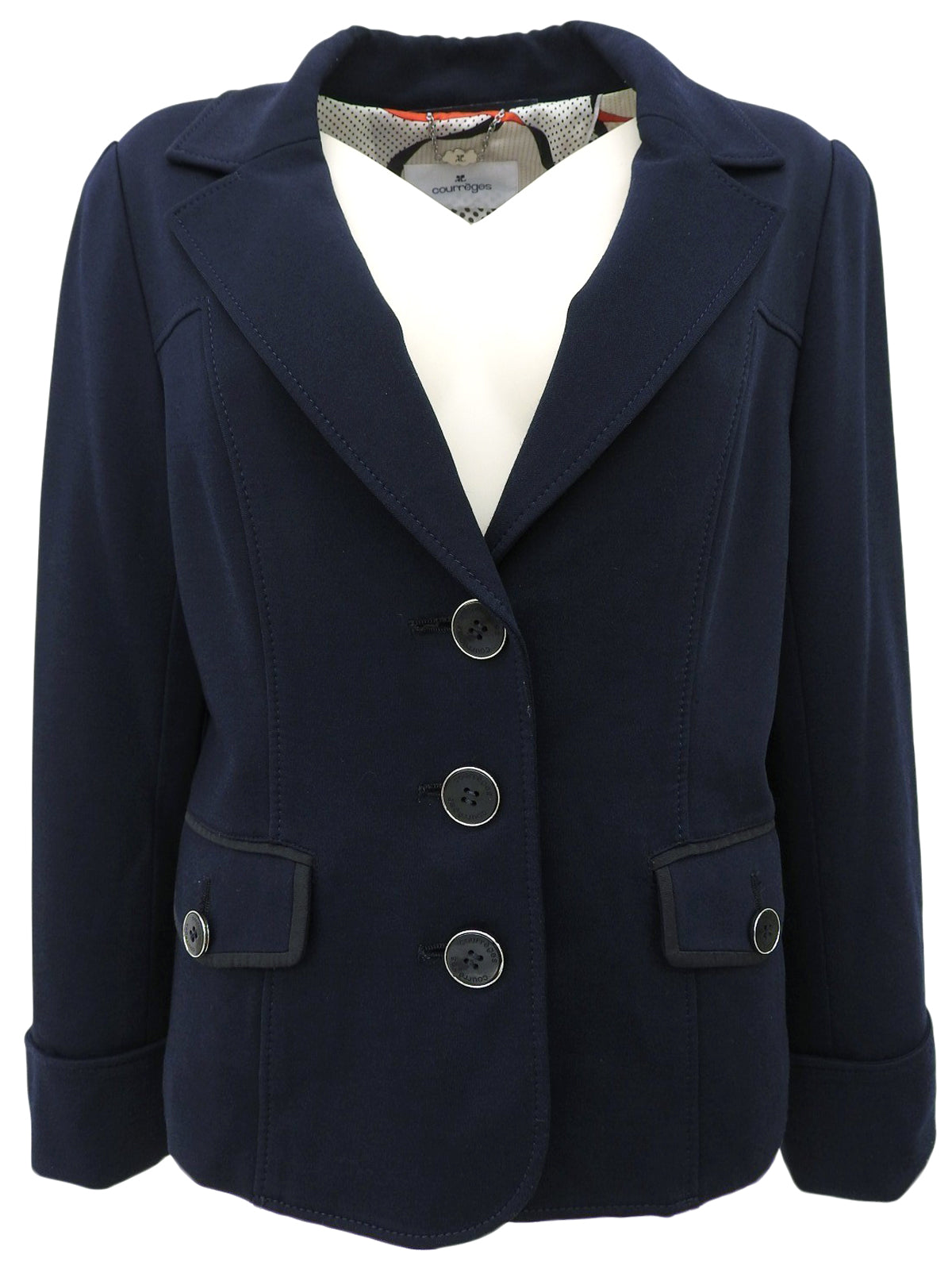 ロゴボタンショートジャケット ネイビー