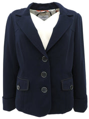 ロゴボタンショートジャケット ネイビー