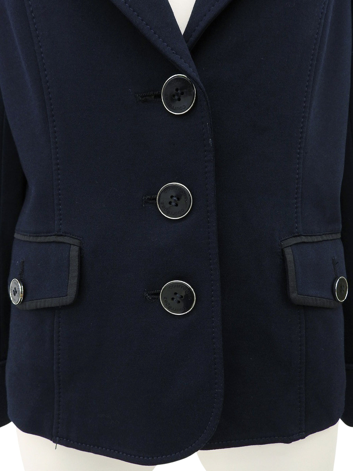 ロゴボタンショートジャケット ネイビー