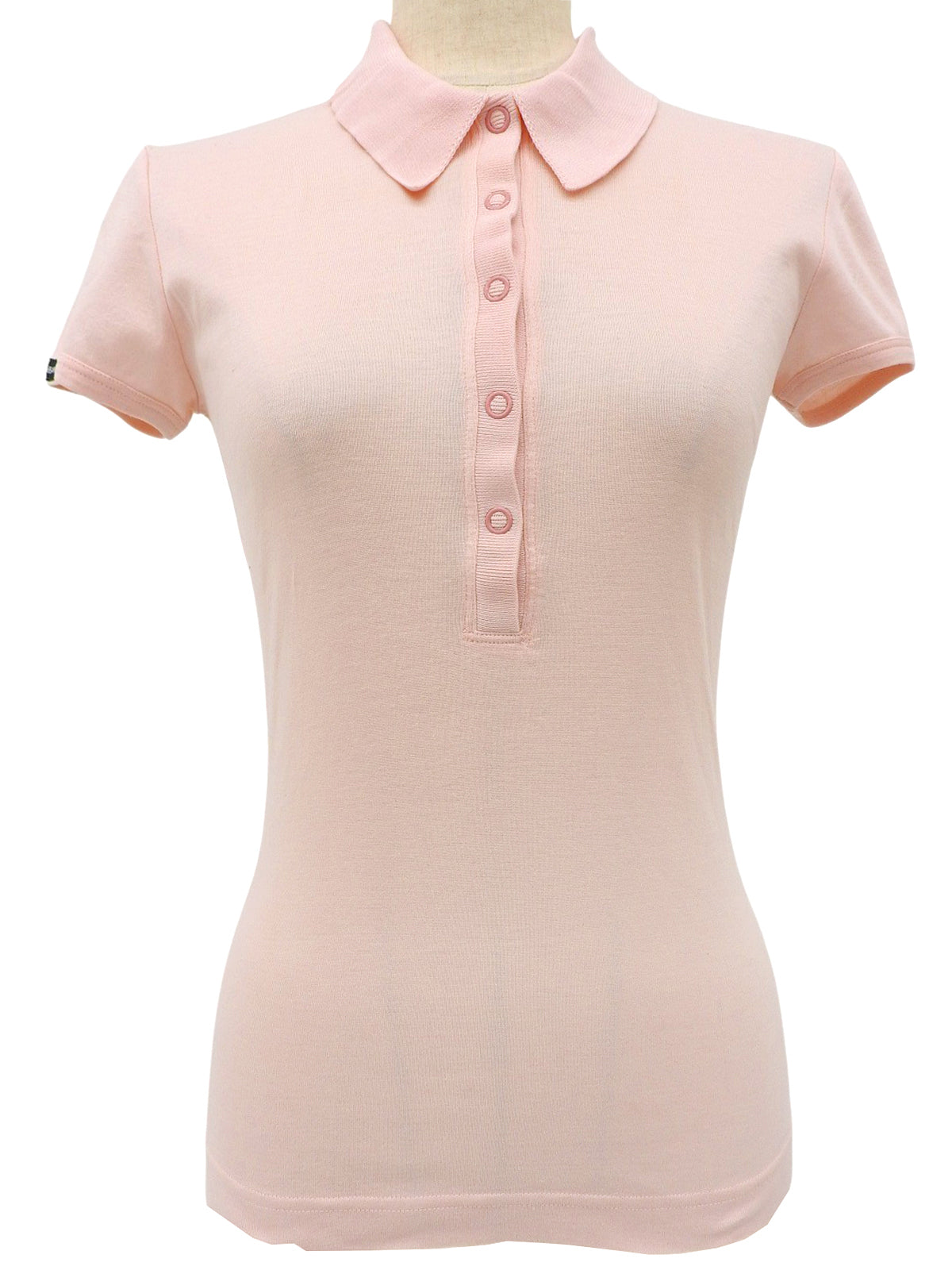 スナップボタンロゴポロシャツ ピンク