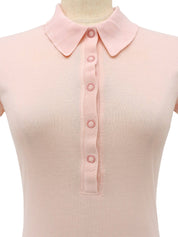 スナップボタンロゴポロシャツ ピンク