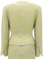 ウールチェックパターンセットアップ イエロー/ライトブルー