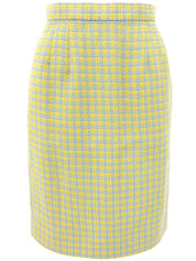 ウールチェックパターンセットアップ イエロー/ライトブルー