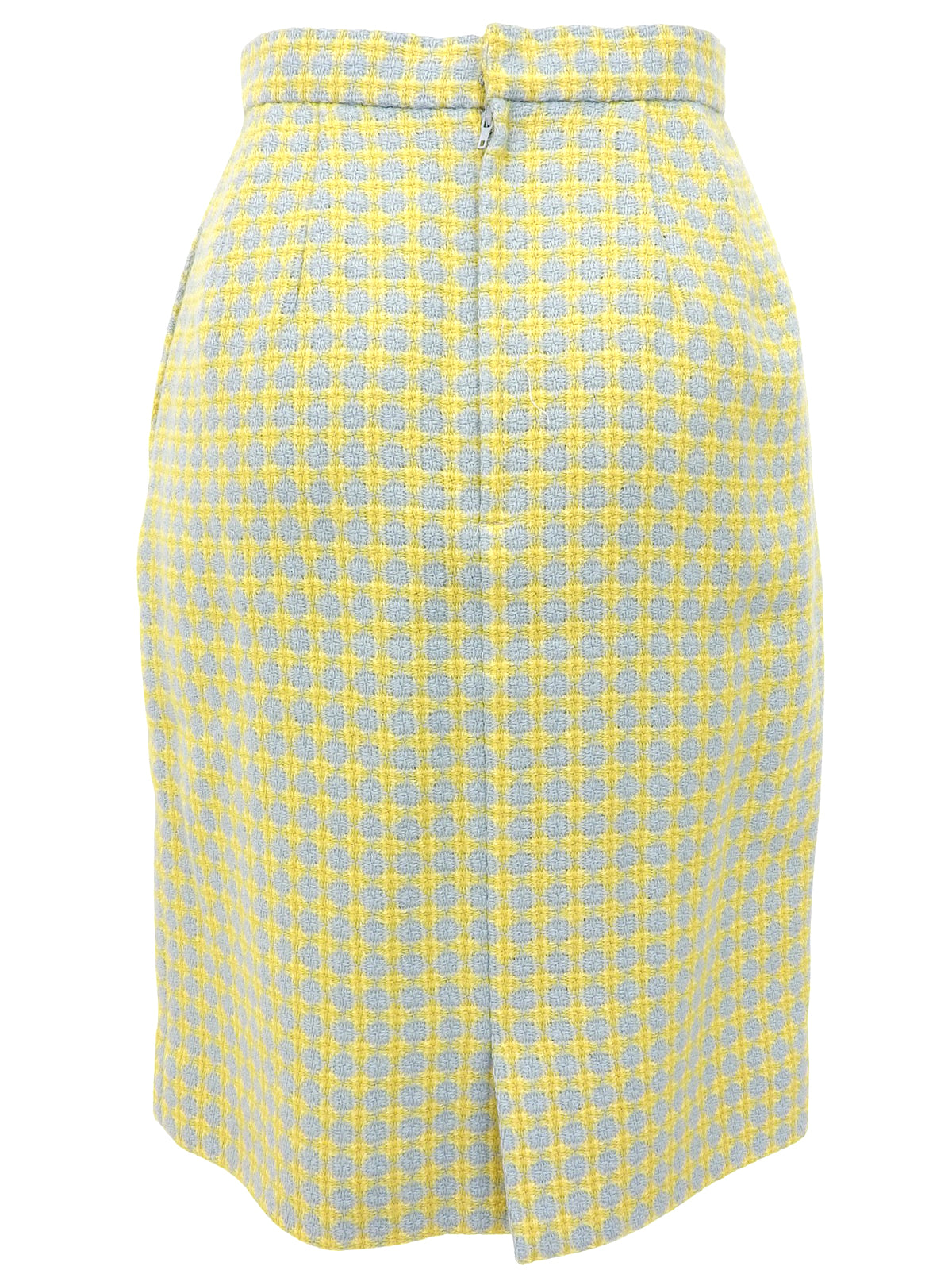 ウールチェックパターンセットアップ イエロー/ライトブルー