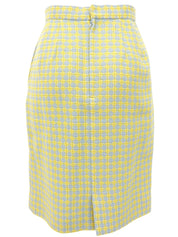 ウールチェックパターンセットアップ イエロー/ライトブルー