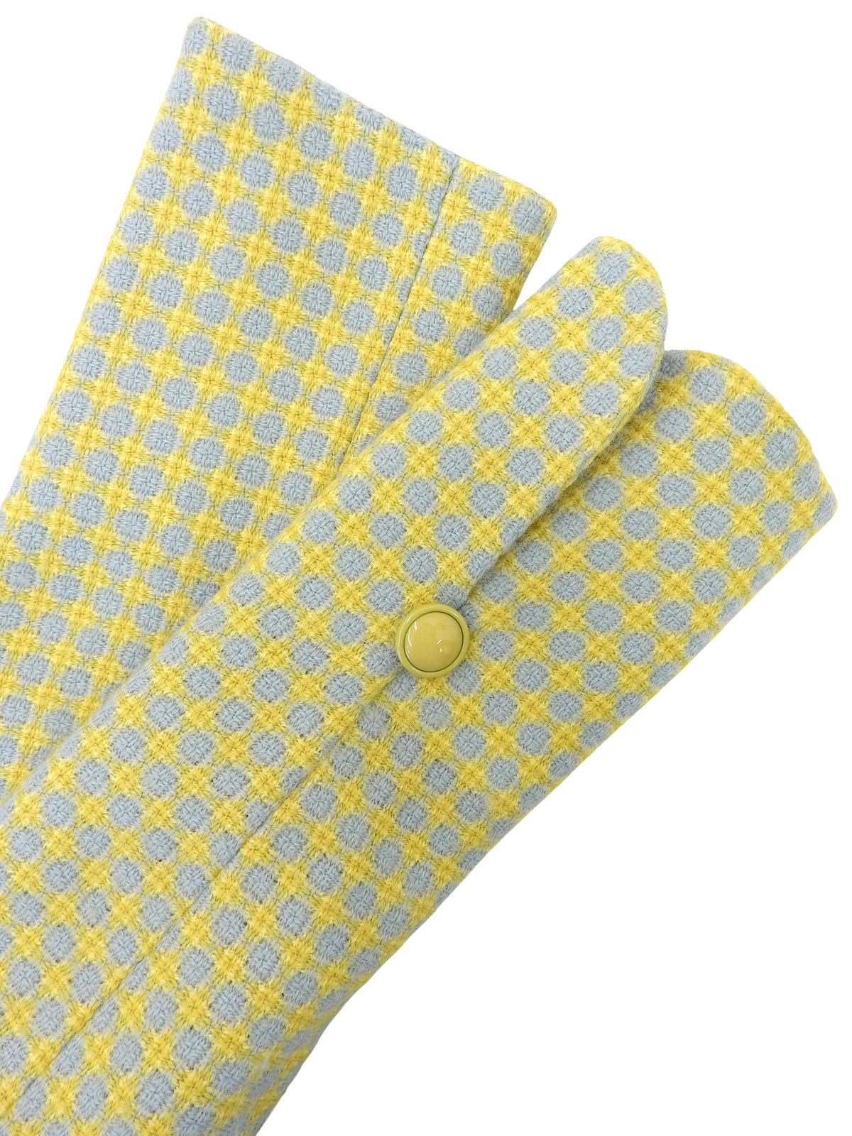 ウールチェックパターンセットアップ イエロー/ライトブルー