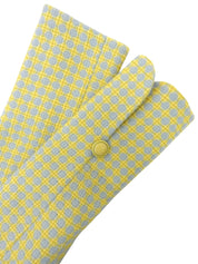 ウールチェックパターンセットアップ イエロー/ライトブルー