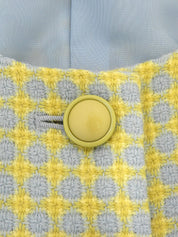 ウールチェックパターンセットアップ イエロー/ライトブルー