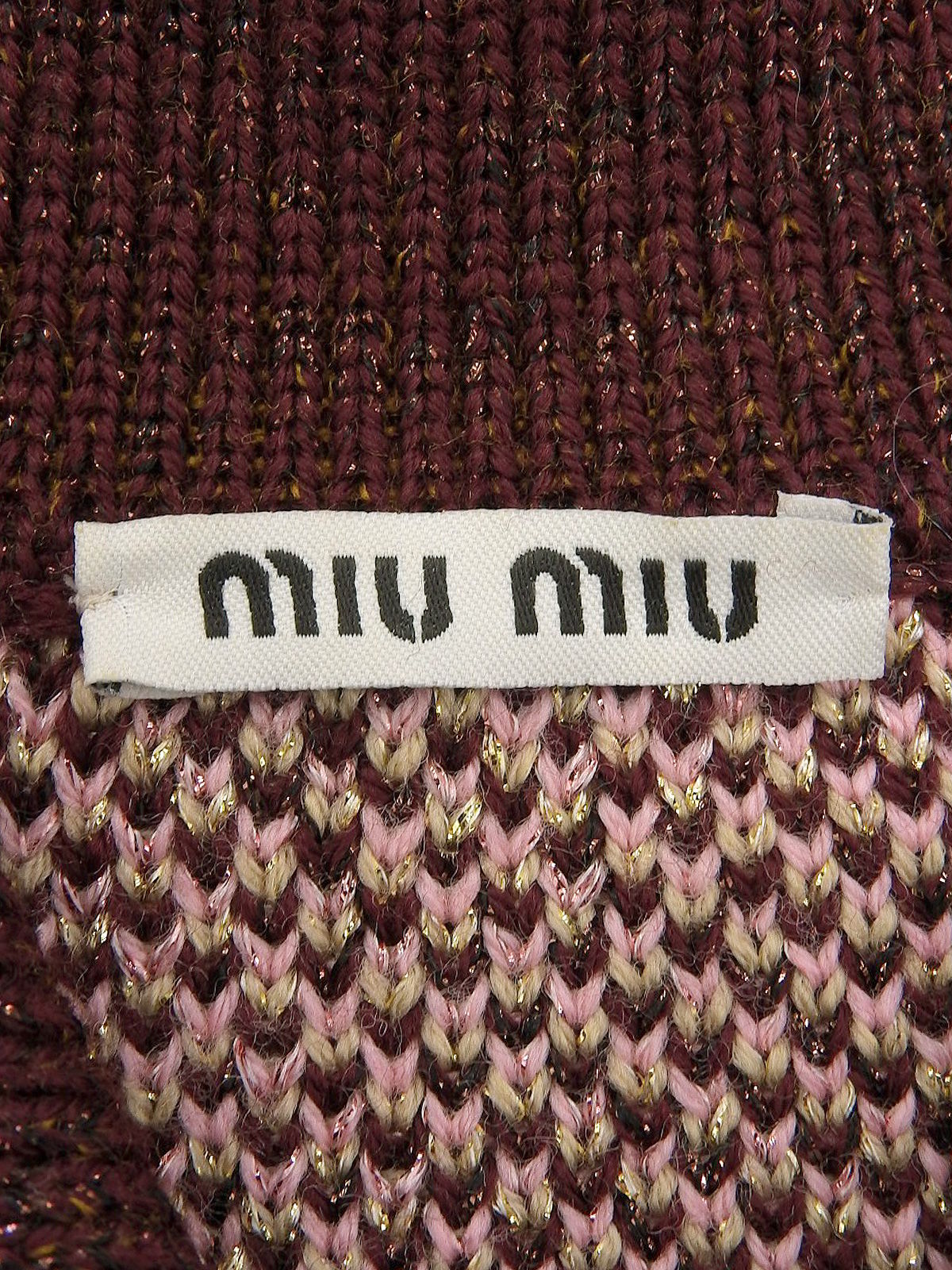 デザインパターンハーフスリーブニットワンピース ボルドー/ライトブルー/マルチ