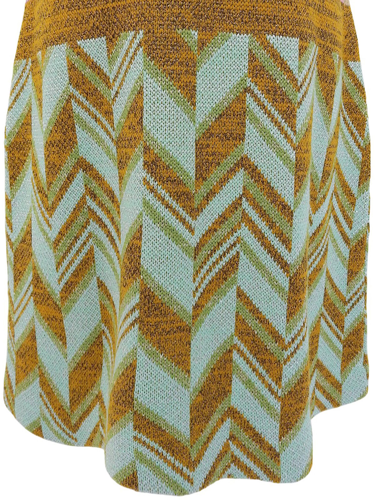 デザインパターンハーフスリーブニットワンピース ボルドー/ライトブルー/マルチ