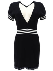 2004年製 スポーツラインロゴCCマークVネックハーフスリーブワンピース ブラック