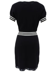 2004年製 スポーツラインロゴCCマークVネック半袖ワンピース ブラック