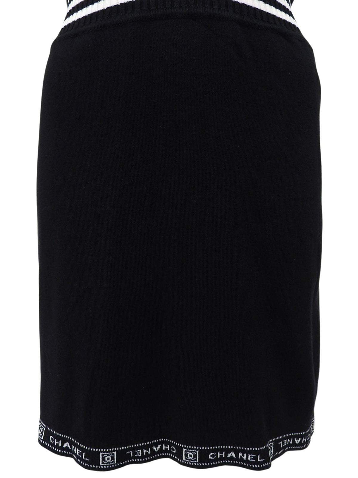 2004年製 スポーツラインロゴCCマークVネック半袖ワンピース ブラック