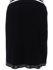 2004年製 スポーツラインロゴCCマークVネック半袖ワンピース ブラック