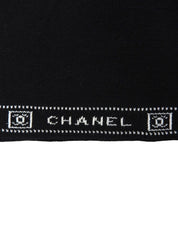 2004年製 スポーツラインロゴCCマークVネック半袖ワンピース ブラック