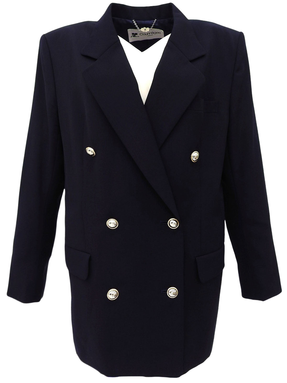 ウールダブルブレストジャケット ネイビー