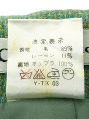 ウールヘムスリットパンツ グリーン