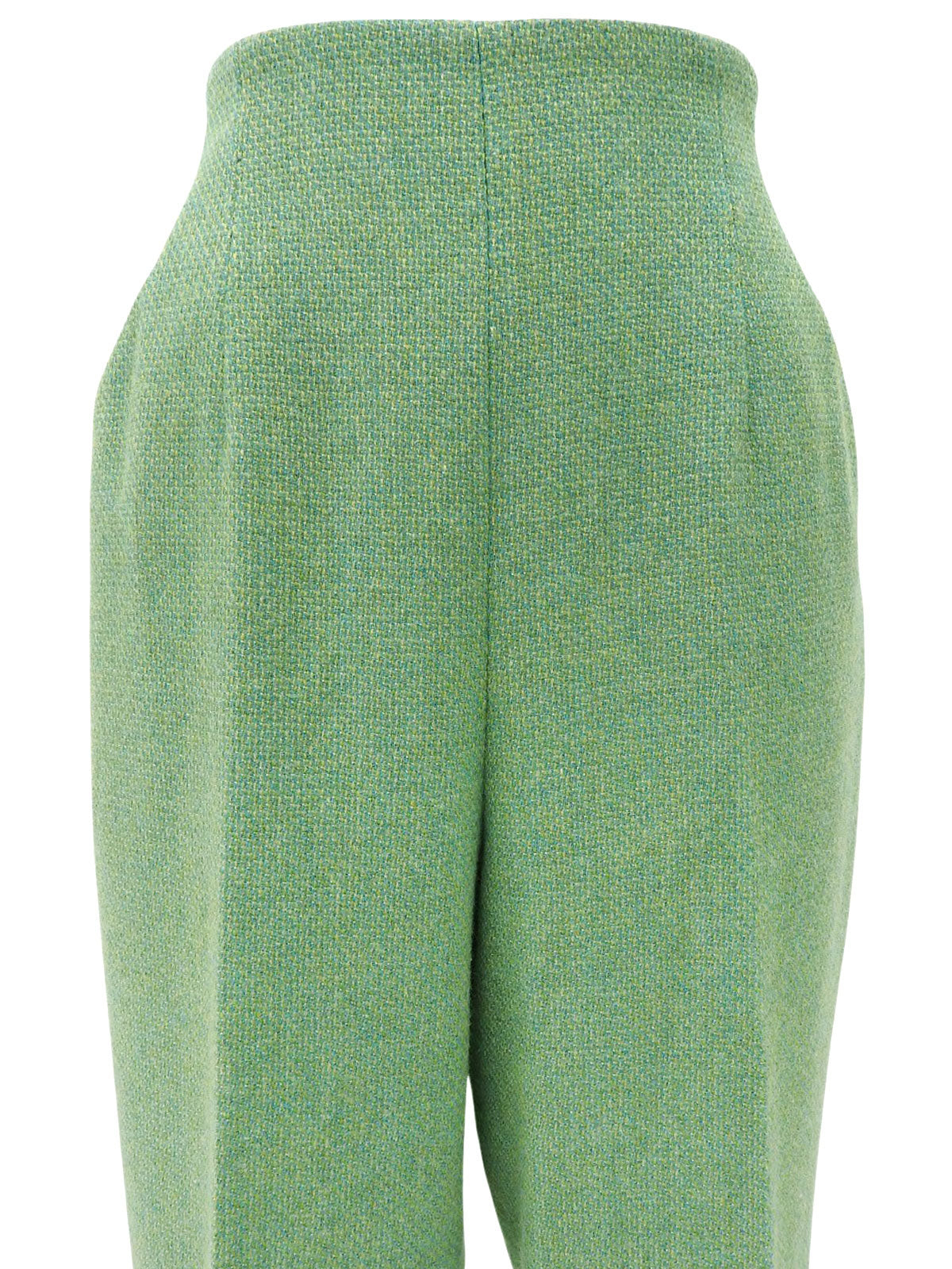 ウールヘムスリットパンツ グリーン