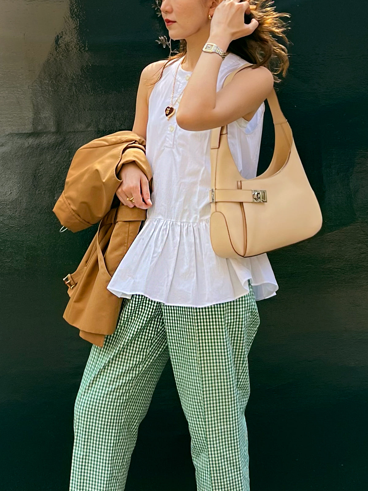White ruffle sleeveless top