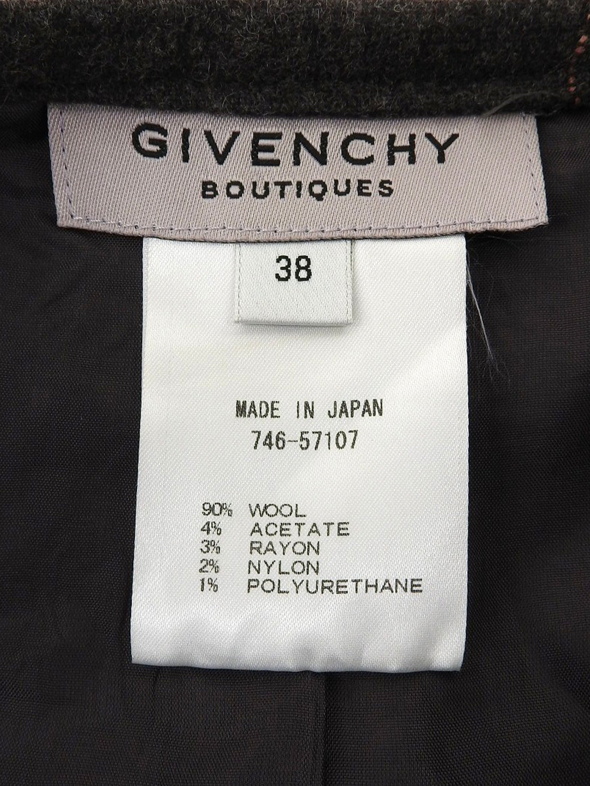 ウールチェックパターンスカート チャコール