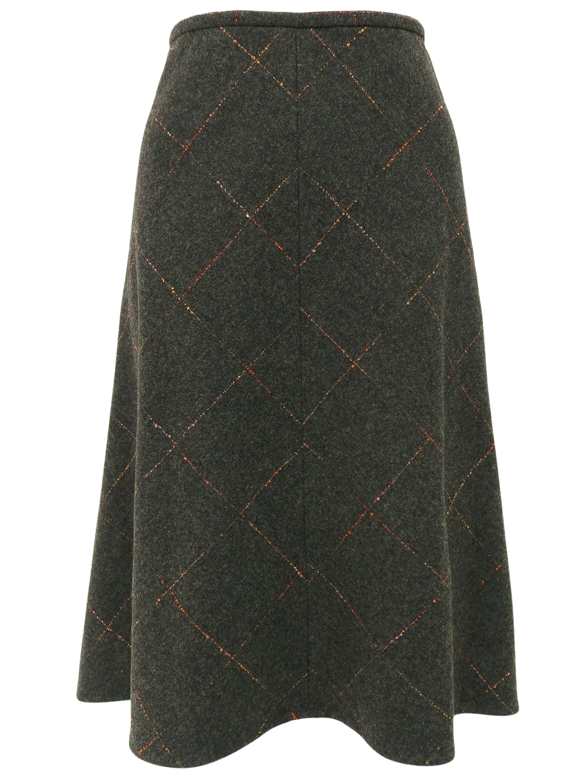 ウールチェックパターンスカート チャコール