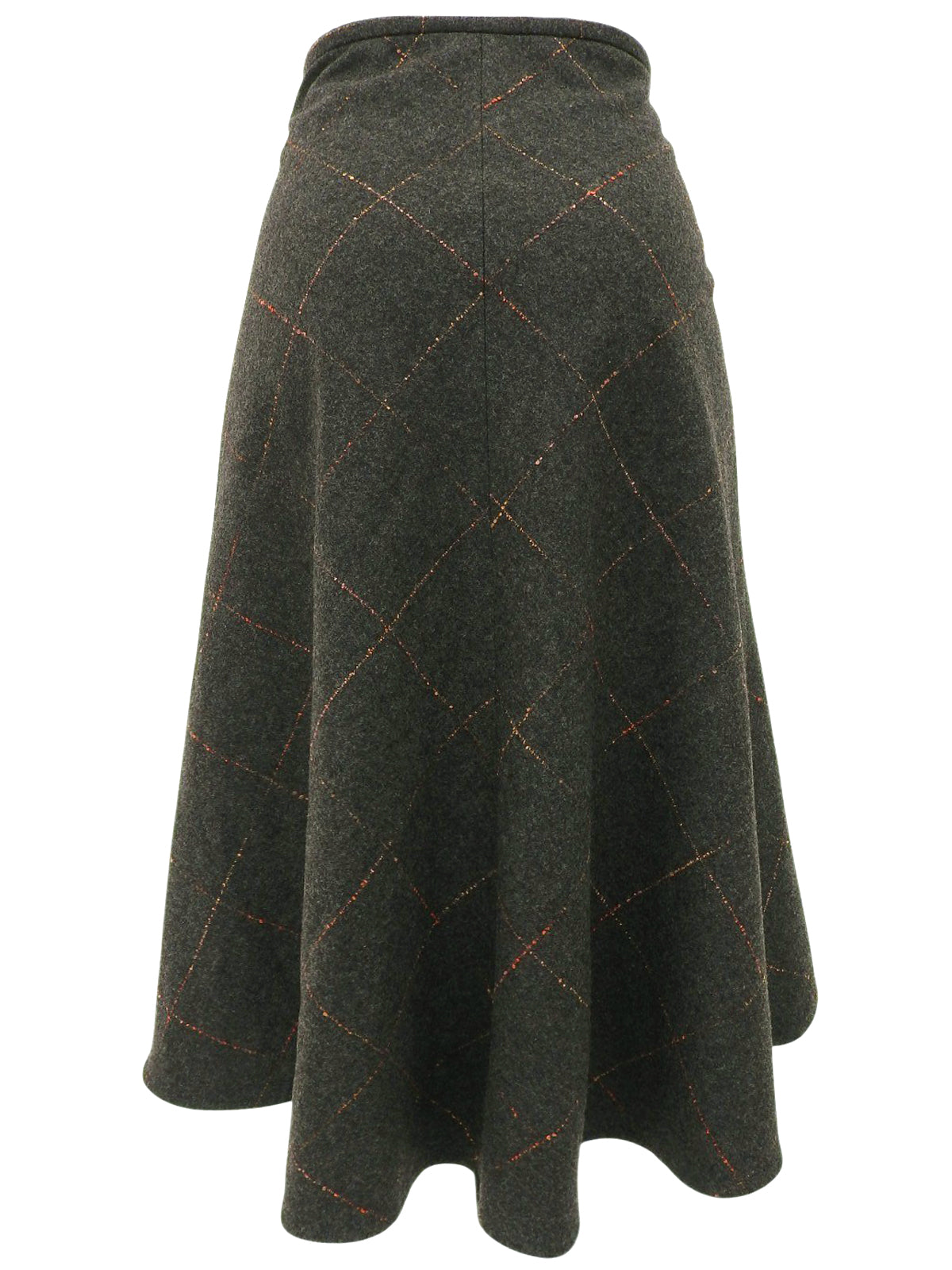 ウールチェックパターンスカート チャコール