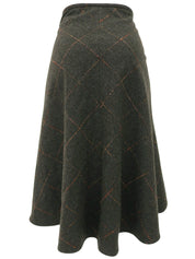 ウールチェックパターンスカート チャコール