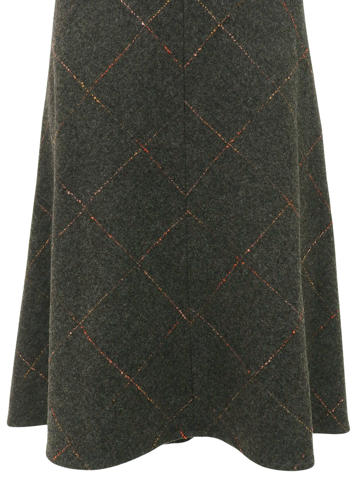 ウールチェックパターンスカート チャコール