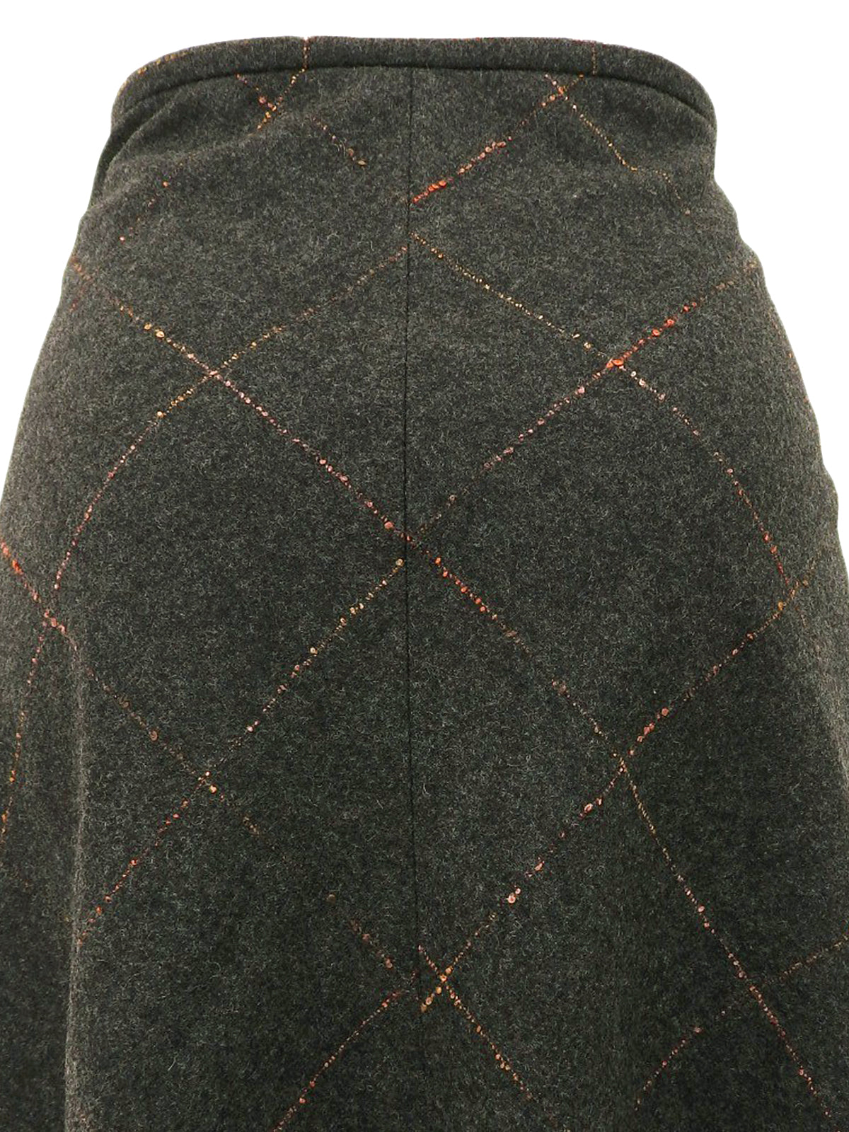 ウールチェックパターンスカート チャコール