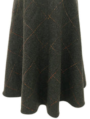 ウールチェックパターンスカート チャコール