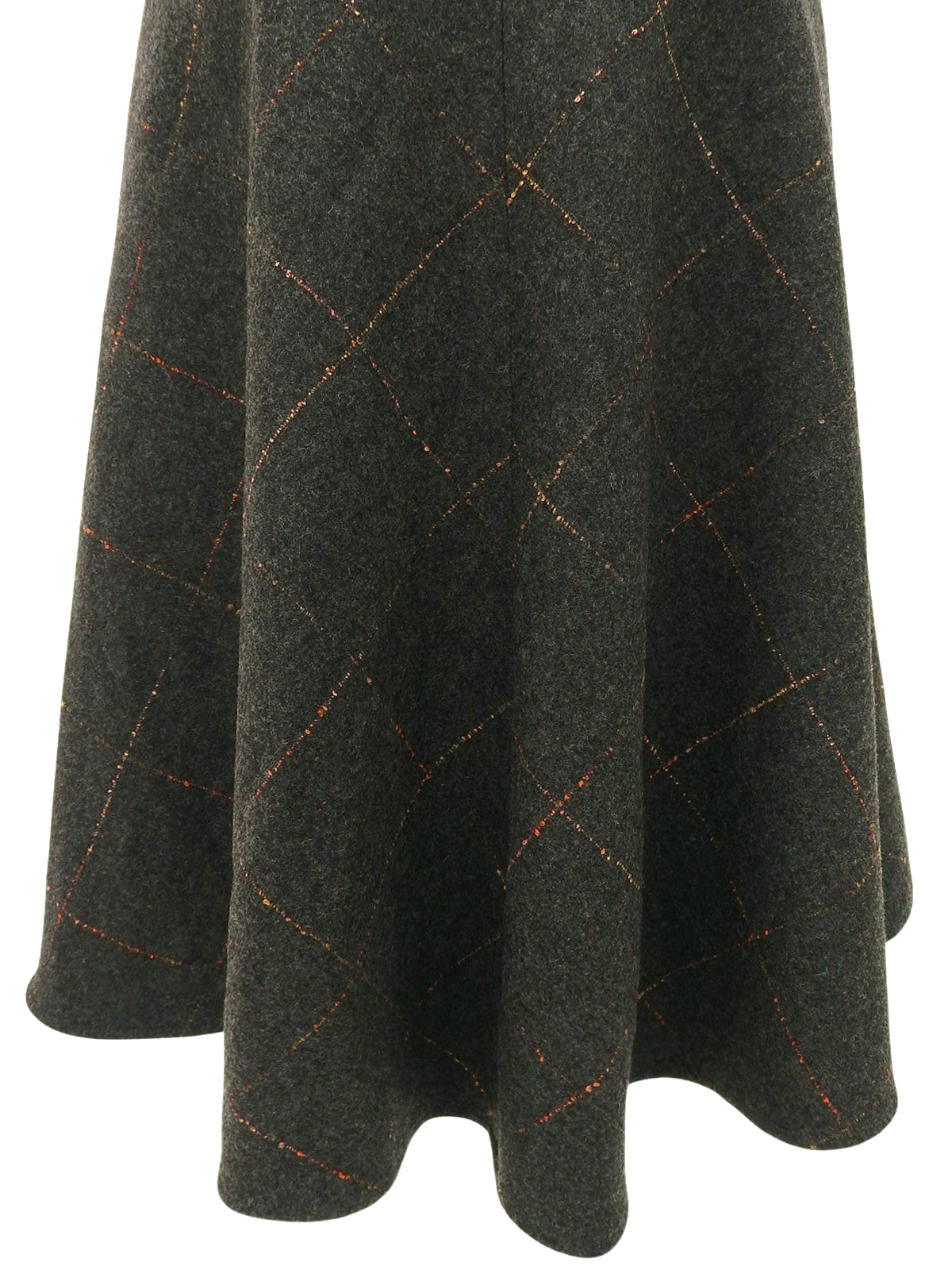 ウールチェックパターンスカート チャコール