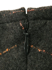 ウールチェックパターンスカート チャコール